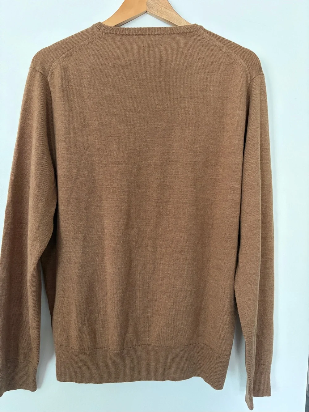 J.Crew Men’s XL Merino Wool Blend Crewneck Sweater Camel Lightweight Pullover